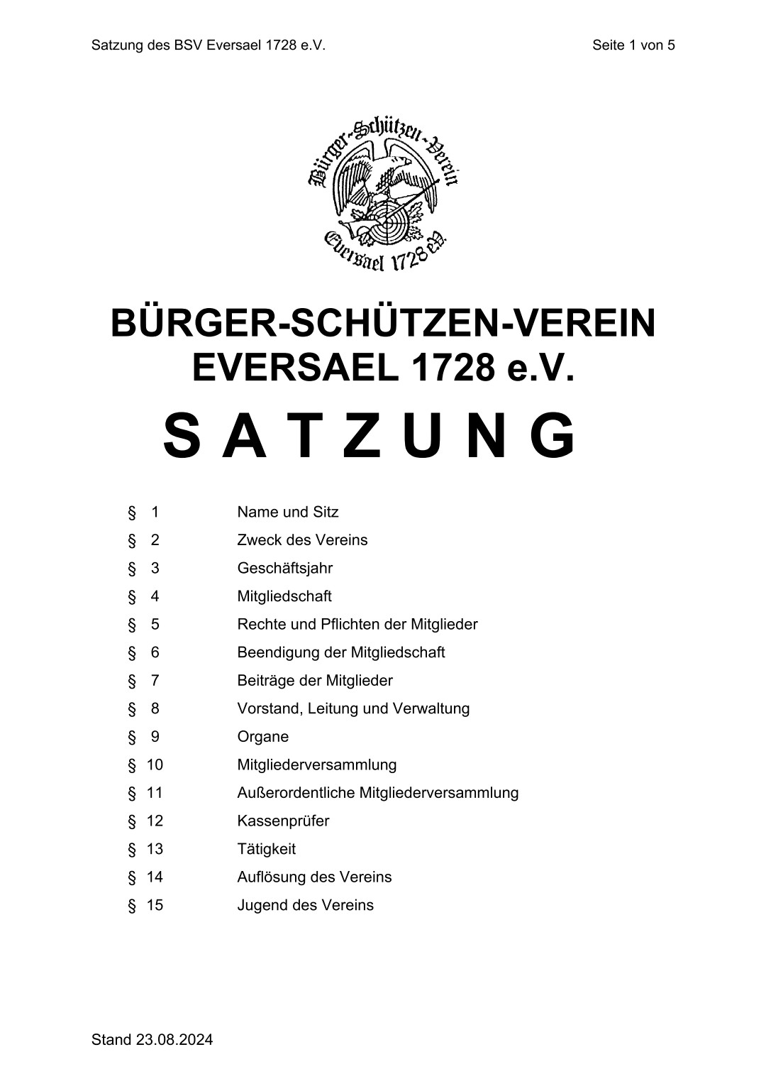 Satzung BSV-Eversael ab 23.08.24